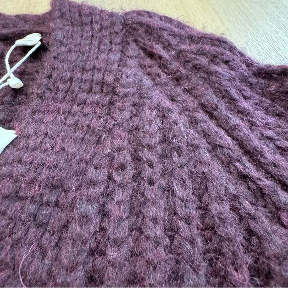 VINCE Alpaca Wool-Blend Cardigan in Plum Wine Size XXS - Picture 10 of 13